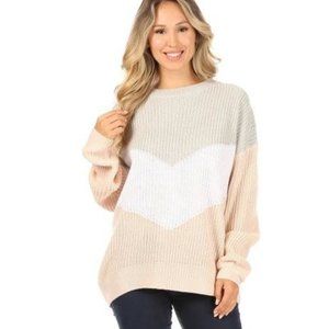 Grey, White and Pink Oversized Sweater - Small, Medium, Large, XL